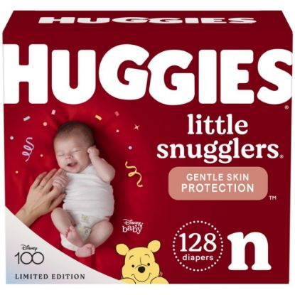 Picture of Huggies Newborn Diapers, Little Snugglers Baby Diapers, Size Newborn (up to 10 lbs), 128 Count
