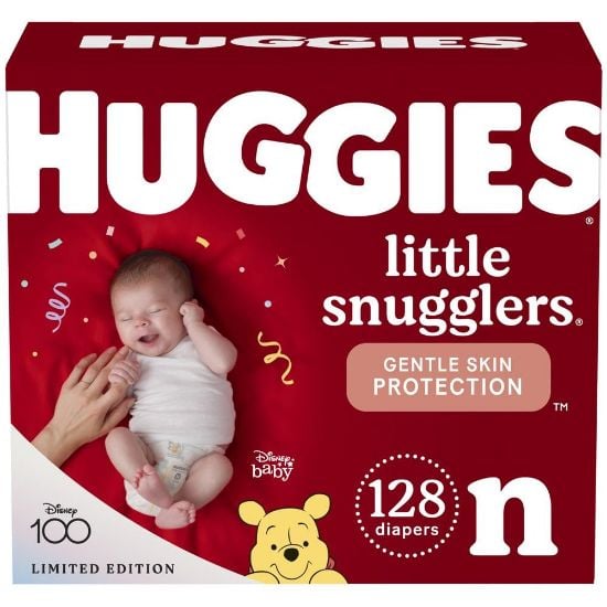 Picture of Huggies Newborn Diapers, Little Snugglers Baby Diapers, Size Newborn (up to 10 lbs), 128 Count