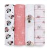 Picture of aden + anais Aden Swaddle Blanket, Muslin Blankets for Girls & Boys, Baby Receiving Swaddles, Ideal Newborn Gifts, Unisex Infant Shower Items, Wearable Swaddling Set, 4 Pk, Minnie Mouse Rainbows