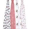 Picture of aden + anais Aden Swaddle Blanket, Muslin Blankets for Girls & Boys, Baby Receiving Swaddles, Ideal Newborn Gifts, Unisex Infant Shower Items, Wearable Swaddling Set, 4 Pk, Minnie Mouse Rainbows