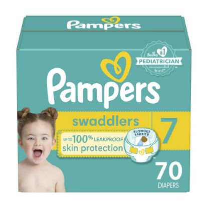 Picture of Pampers Baby Diapers - Swaddlers - Size 7, 70 Count, Ultra Absorbent Disposable Infant Diaper