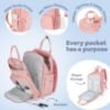Picture of RUVALINO Diaper Bag Backpack, Multifunction Travel Pack Maternity Baby Changing Bags, Large Capacity, Waterproof, Pink