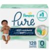 Picture of Pampers Pure Protection Diapers Newborn - Size 0, 128 Count, Hypoallergenic Premium Disposable Baby Diapers
