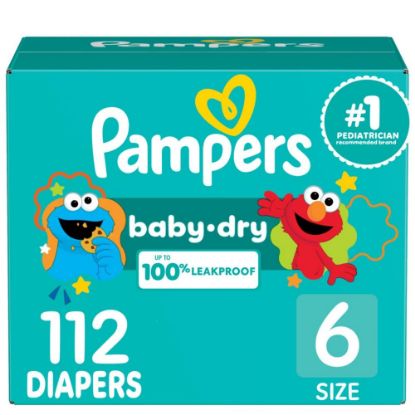 Picture of Pampers Diapers - Baby Dry - Size 6, 112 Count, Absorbent Disposable Infant Diaper (Packaging May Vary)