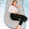 Picture of Chilling Home Pregnancy Pillow, Full Body Maternity Pillow for Pregnant Women, 63 inch Comfort U Shaped Pillow with Removable Washable Cover Cooling Jersey - Grey