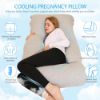 Picture of Chilling Home Pregnancy Pillow, Full Body Maternity Pillow for Pregnant Women, 63 inch Comfort U Shaped Pillow with Removable Washable Cover Cooling Jersey - Grey
