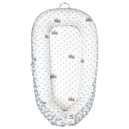 Picture of Mamibaby Baby Lounger for Newborn Cover - Newborn Lounger for 0-12 Months, Breathable & Portable Infant Lounger - Adjustable Cotton Soft Baby Floor Seat for Travel, Newborn Essentials (Crown)