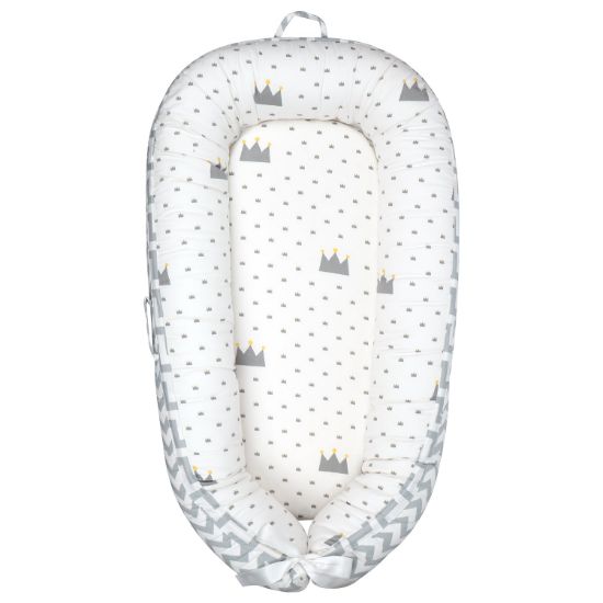 Picture of Mamibaby Baby Lounger for Newborn Cover - Newborn Lounger for 0-12 Months, Breathable & Portable Infant Lounger - Adjustable Cotton Soft Baby Floor Seat for Travel, Newborn Essentials (Crown)