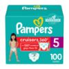 Picture of Pampers Diapers - Cruisers 360 - Size 5, 100 Count, Babyproof up to 100% Leakproof Pull-On Diaper