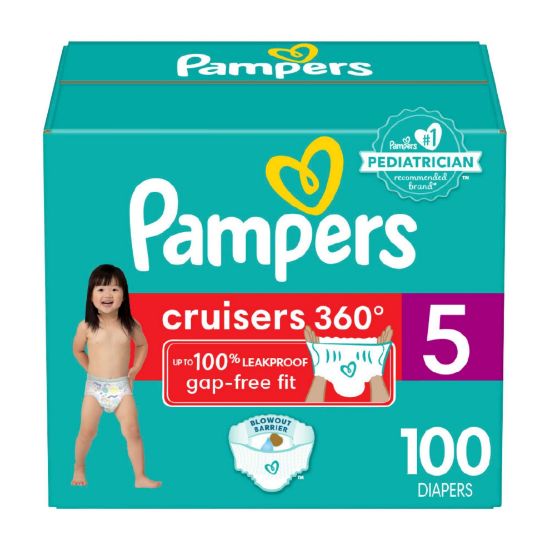 Picture of Pampers Diapers - Cruisers 360 - Size 5, 100 Count, Babyproof up to 100% Leakproof Pull-On Diaper