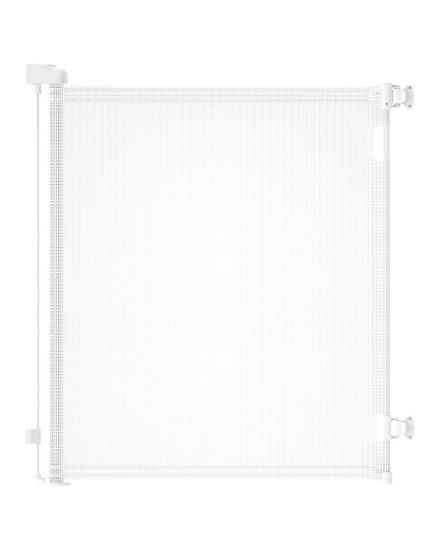 Picture of dearlomum Retractable Baby Gate,Mesh Baby Gate or Mesh Dog Gate,41" Tall,Extends up to 79" Wide,Child Safety Gate for Doorways, Stairs, Hallways, Indoor/Outdoor（White,41"x79")