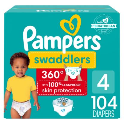 Picture of Pampers Diapers - Swaddlers 360 - Size 4, 104 Count, for up to 100% Leakproof Premium Skin Protection