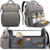 Picture of DEBUG Baby Diaper Bag Backpack with Changing Station for Boys Girl, Baby Registry Search Must Haves Shower Gifts Baby Stuff Newborn, Dad Grey Large Travel Waterproof Diapers Bag with Stroller Straps