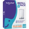 Picture of Babyfeel Refills for DEKOR PLUS Diaper Pails, 8 Pack, Exclusive 30% Extra Thickness, Fresh Powder Scent, Holds up to 4640 Diapers
