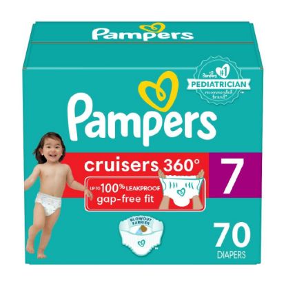 Picture of Pampers Diapers - Cruisers 360 - Size 7, 70 Count, Babyproof up to 100% Leakproof Pull-On Diaper