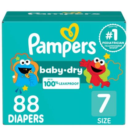Picture of Pampers Diapers - Baby Dry - Size 7, 88 Count, Absorbent Disposable Infant Diaper (Packaging May Vary)