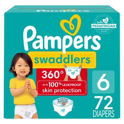 Picture of Pampers Swaddlers 360 Pull-On Diapers, Size 6, 72 Count for up to 100% Leakproof Skin Protection and Easy Changes