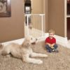 Picture of MidWest Homes for Pets 39 Inches Tall Walk-Through Steel Pet Gate, Pressure Mounted Dog Gate Measures 29 - 38 Inches Wide & Includes two 3-Inch-Wide Extensions, White