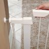 Picture of MidWest Homes for Pets 39 Inches Tall Walk-Through Steel Pet Gate, Pressure Mounted Dog Gate Measures 29 - 38 Inches Wide & Includes two 3-Inch-Wide Extensions, White