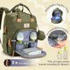 Picture of RUVALINO Diaper Bag Backpack - Multifunction Travel Back Pack Maternity Baby Changing Bags, Diaper Changing Totes, Large Capacity, Waterproof and Stylish, Baby Travel Essential, Army Green