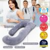 Picture of Momcozy Pregnancy Pillows for Sleeping, U Shaped Full Body Maternity Pillow with Removable Cover - Support for Back, Legs, Belly, HIPS for Pregnant Women, 57 Inch Pregnancy Pillow for Women, Grey