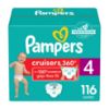 Picture of Pampers Diapers - Cruisers 360 - Size 4, 116 Count, Babyproof up to 100% Leakproof Pull-On Diaper