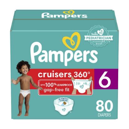 Picture of Pampers Diapers - Cruisers 360 - Size 6, 80 Count, Babyproof up to 100% Leakproof Pull-On Diaper