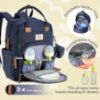 Picture of RUVALINO Diaper Bag Backpack, Multifunction Travel Back Pack Maternity Baby Changing Bags, Diaper Changing Totes, Waterproof and Stylish, Navy Blue