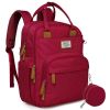 Picture of RUVALINO Diaper Bag Backpack, Multifunction Travel Pack Maternity Baby Changing Bags, Large Capacity, Waterproof, Purplish Red