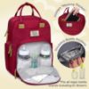 Picture of RUVALINO Diaper Bag Backpack, Multifunction Travel Pack Maternity Baby Changing Bags, Large Capacity, Waterproof, Purplish Red
