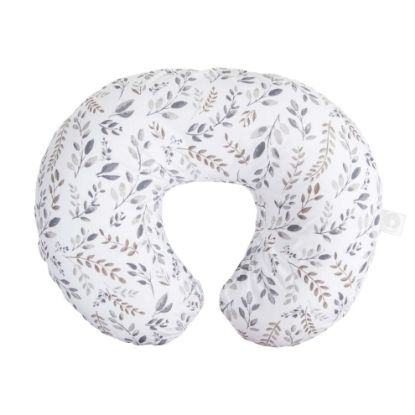 Picture of Boppy Original Nursing Pillow, Gray Taupe Leaves, Ergonomic Nursing Essentials for Bottle and Breastfeeding, Firm Fiber Fill, with Removable Pillow Cover, Machine Washable