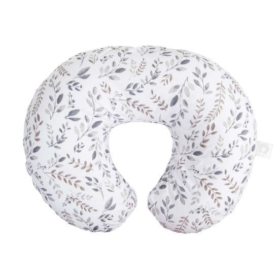Picture of Boppy Original Nursing Pillow, Gray Taupe Leaves, Ergonomic Nursing Essentials for Bottle and Breastfeeding, Firm Fiber Fill, with Removable Pillow Cover, Machine Washable