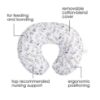 Picture of Boppy Original Nursing Pillow, Gray Taupe Leaves, Ergonomic Nursing Essentials for Bottle and Breastfeeding, Firm Fiber Fill, with Removable Pillow Cover, Machine Washable