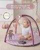 Picture of Blissful Diary Baby Play Gym Mat, Tummy Time Activity Mat with 6 Detachable Toys for Stage-Based Sensory & Motor Skill Development, Easy to Install & Clean, Baby Essentials Gift, Lavender Pink