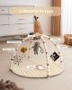 Picture of Blissful Diary Baby Play Gym Mat, Tummy Time Activity Mat with 6 Detachable Toys for Stage-Based Sensory & Motor Skill Development, Easy to Install & Clean, Baby Essentials Gift, Sandy Beige