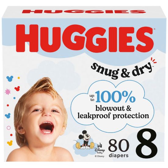Picture of Huggies Size 8 Diapers, Snug & Dry Baby Diapers, Size 8 (46+ lbs), 80 Count, Packaging May Vary