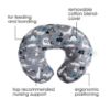 Picture of Boppy Original Nursing Pillow, Gray Dinosaurs, Ergonomic Nursing Essentials for Bottle and Breastfeeding, Firm Fiber Fill, with Removable Pillow Cover, Machine Washable