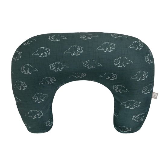 Picture of Boppy Nursing Pillow, Forest Green Dinos, Larger, Firmer, More Supportive Pillow for Breastfeeding and Bottle Feeding, Firmer Fill, Higher Lift, Larger Area Than Original Nursing Pillow