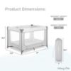 Picture of Dream On Me Zodiak Portable Playard in Cool Gray, Lightweight, Packable and Easy Setup Baby Playard, Breathable Mesh Sides and Soft Fabric - Comes with a Removable Padded Mat