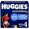 Picture of Huggies Size 4 Overnites Baby Diapers: Overnight Diapers, Size 4 (22-37 lbs), 100 Ct, Packaging May Vary