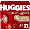 Picture of Huggies Newborn Diapers, Little Snugglers Newborn Diapers, Size Newborn (up to 10 lbs), 144 Count, White