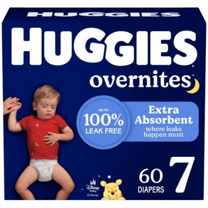 Picture of Huggies Size 7 Overnites Baby Diapers: Overnight Diapers, Size 7 (41+ lbs), 60 Ct, Packaging May Vary