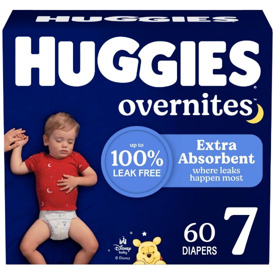 Picture of Huggies Size 7 Overnites Baby Diapers: Overnight Diapers, Size 7 (41+ lbs), 60 Ct, Packaging May Vary