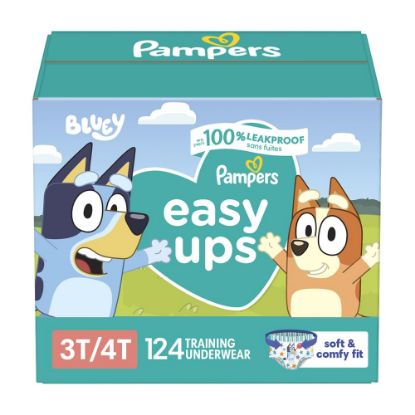 Picture of Pampers Training Pants - Easy Ups Boys & Girls Bluey - Size 3T-4T, 124 Count, Children's Potty Underwear (Packaging May Vary)