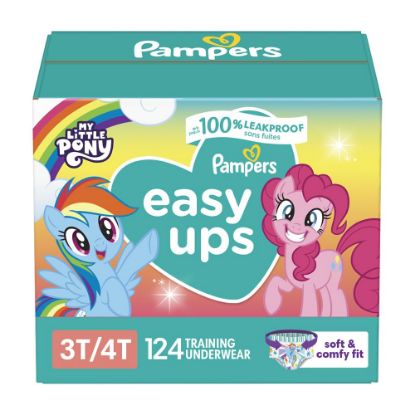 Picture of Pampers Training Pants - Easy Ups Girls & Boys - Size 3T-4T, 124 Count, My Little Pony Potty Underwear (Packaging May Vary)