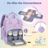 Picture of RUVALINO Diaper Bag Backpack, Multifunction Travel Pack Maternity Baby Changing Bags, Large Capacity, Waterproof, Purple