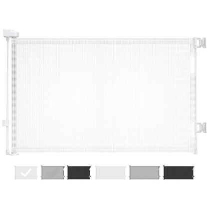 Picture of Cumbor Retractable Baby Gates, Mesh Dog Gate for The House, Baby Essentials Extends to 55" Wide, Wide Pet Gate 33" Tall, Long Child Safety Gates for Stairs, Doorways, Hallways, Indoor/Outdoor(White)