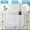 Picture of Cumbor Retractable Baby Gates, Mesh Dog Gate for The House, Baby Essentials Extends to 55" Wide, Wide Pet Gate 33" Tall, Long Child Safety Gates for Stairs, Doorways, Hallways, Indoor/Outdoor(White)