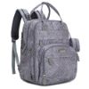 Picture of BabbleRoo Diaper Bag Backpack - Baby Essentials, Travel Essentials Baby Bag with Changing Pad, Stroller Straps & Pacifier Case - Unisex, Gray Swirls
