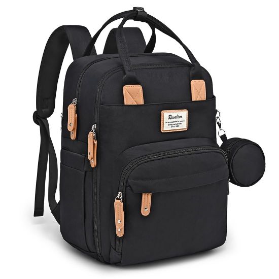 Picture of RUVALINO Diaper Bag Backpack, Multifunction Travel Pack Maternity Baby Changing Bags, Large Capacity, Waterproof, Black
